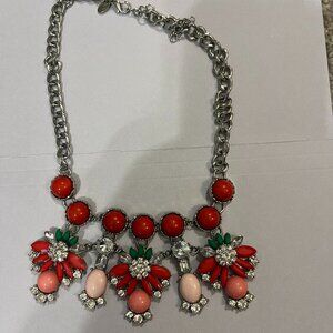 Bright Pink and Green Statement Necklace